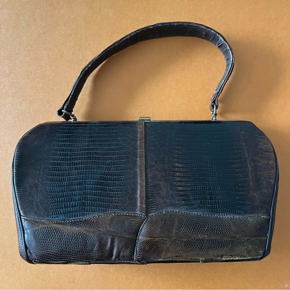 Alligator Purse Handle-bag Brown Clutch - Picture 2 of 6